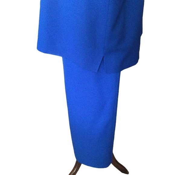 Ben Marc Three Piece Skirt Suit Blue Plus Size - Picture 5 of 12
